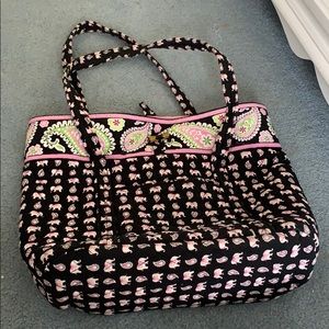 Used Vera Bradley Pink Elephant XL Vera Tote